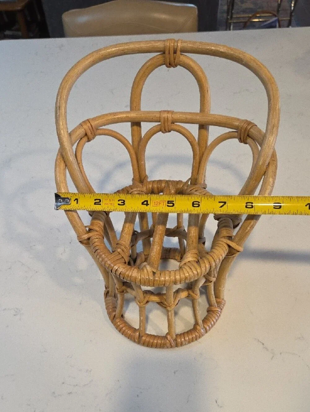 Handwoven Rattan Mini Chair Basket - Natural